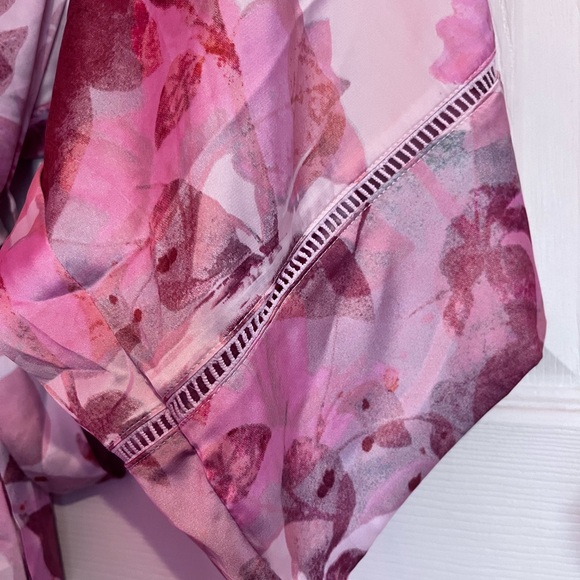 Marion Print Ladder Trim Satin Robe - Picture 6 of 10